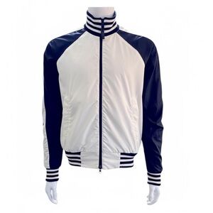 🖤 Emporio Armani Full Zip Track Bomber Jacket M ⚪️🖤 Monochrome Luxe Sport Style